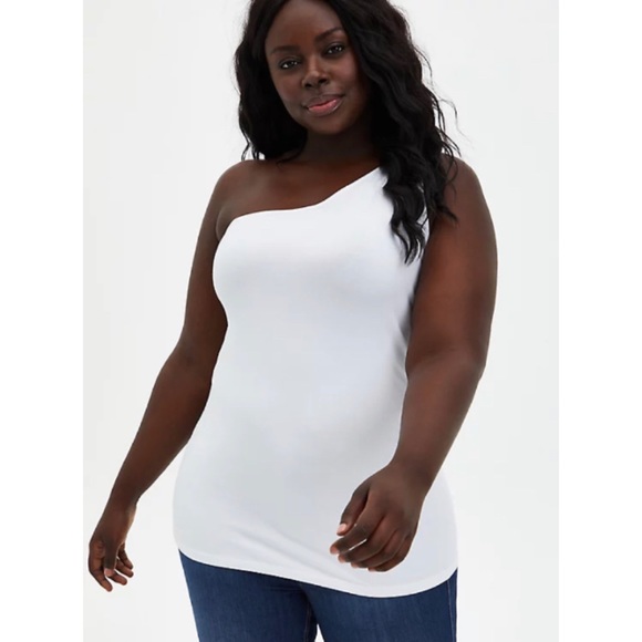🆕 White One Shoulder Foxy Top 3X 22 24 NWT Torrid - Picture 3 of 7
